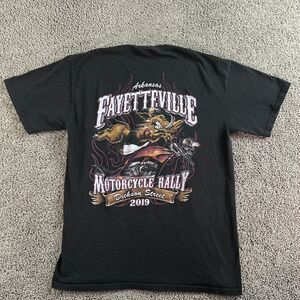 Fayetteville Motorcycle Rally Shirt Mens Large Black 2019 Hog Rider Arkansas
